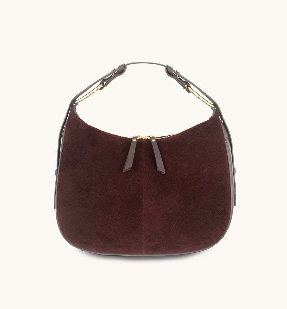 The Charlie mushroom suede bag featuring soft suede texture, a relaxed silhouette, and practical design for everyday elegance-13