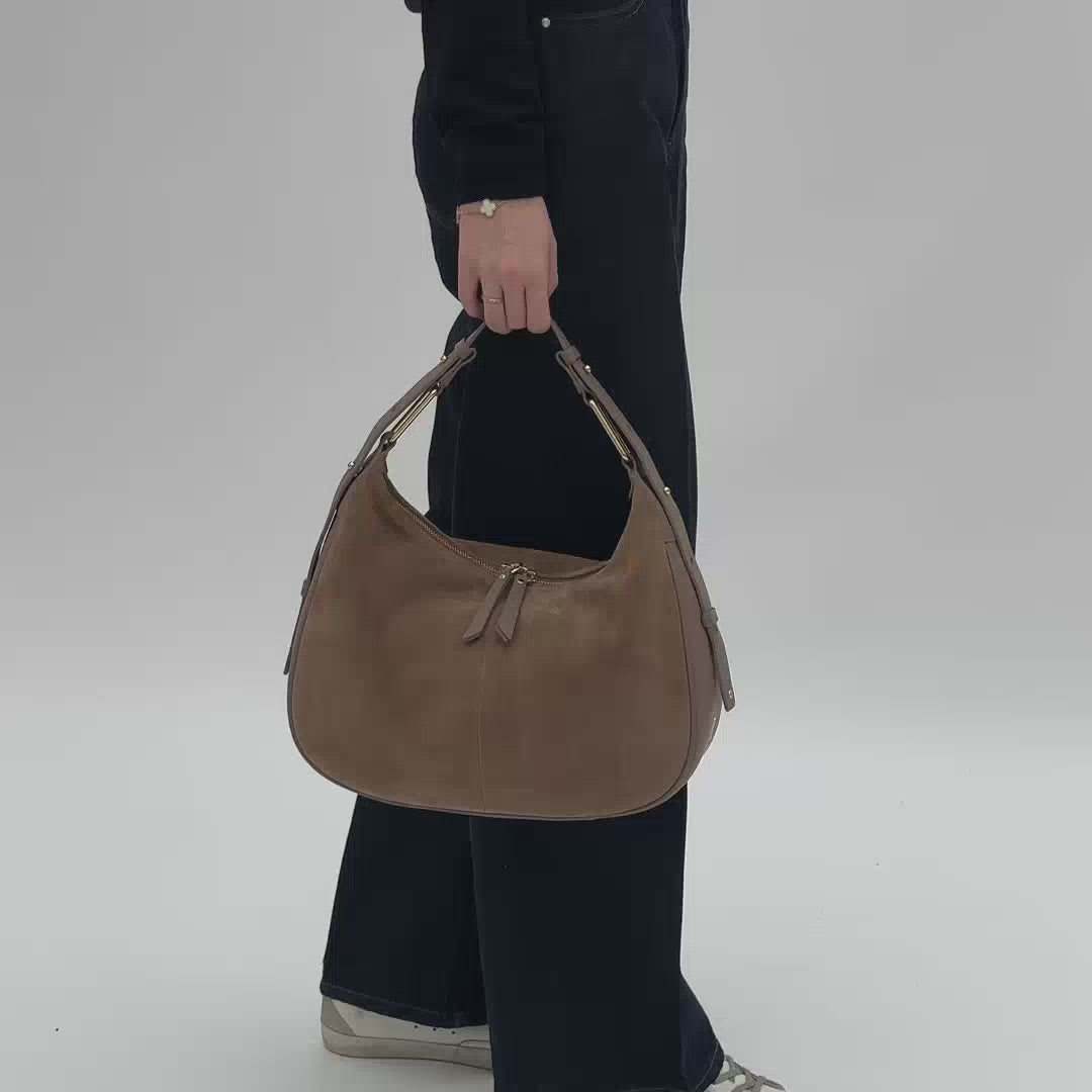 The Charlie mushroom suede bag featuring soft suede texture, a relaxed silhouette, and practical design for everyday elegance-2