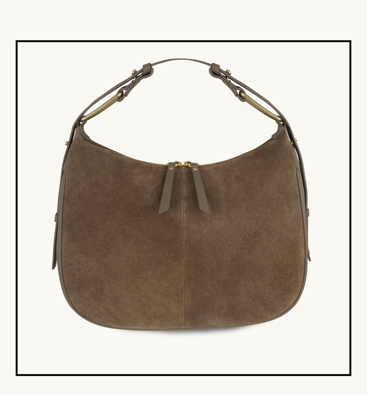 The Charlie mushroom suede bag featuring soft suede texture, a relaxed silhouette, and practical design for everyday elegance-4