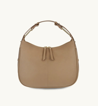 The Charlie mushroom suede bag featuring soft suede texture, a relaxed silhouette, and practical design for everyday elegance-11