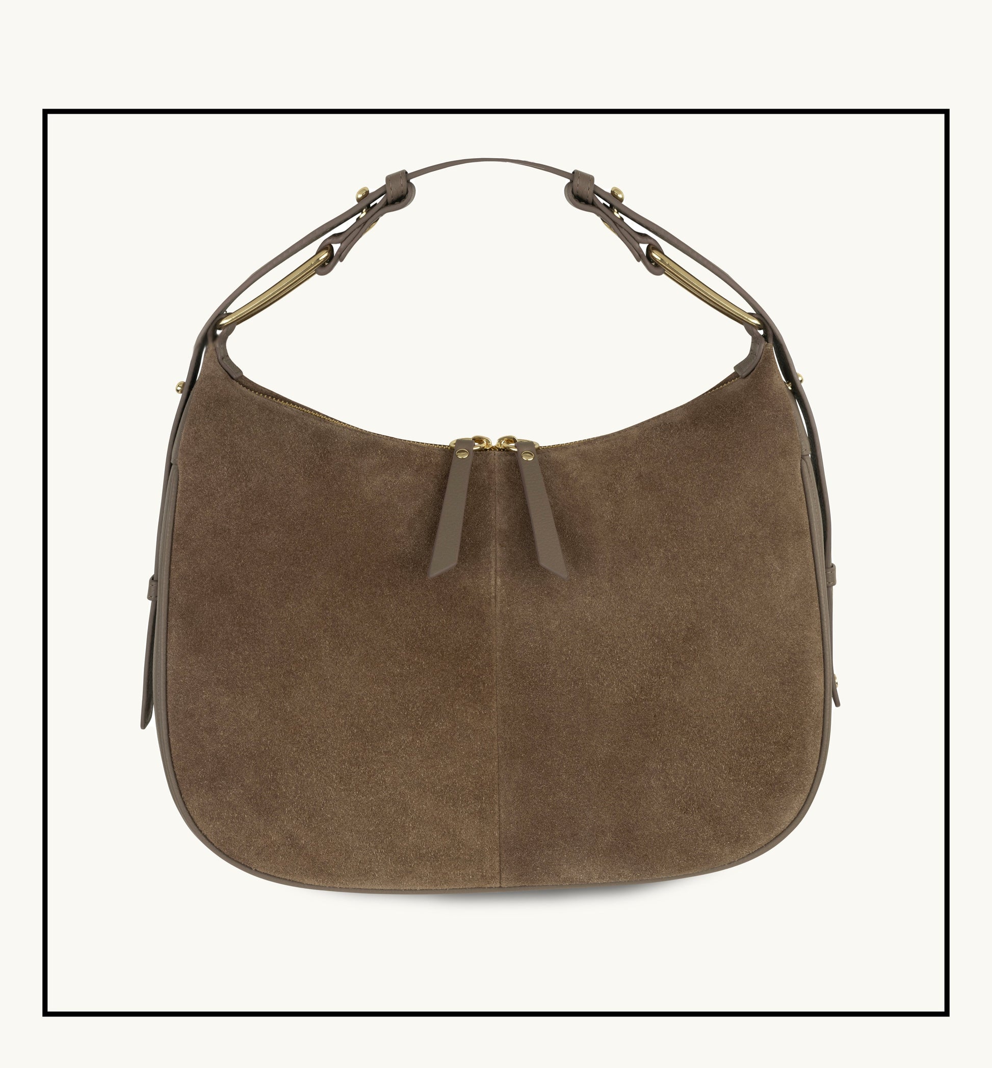 The Charlie mushroom suede bag featuring soft suede texture, a relaxed silhouette, and practical design for everyday elegance-4