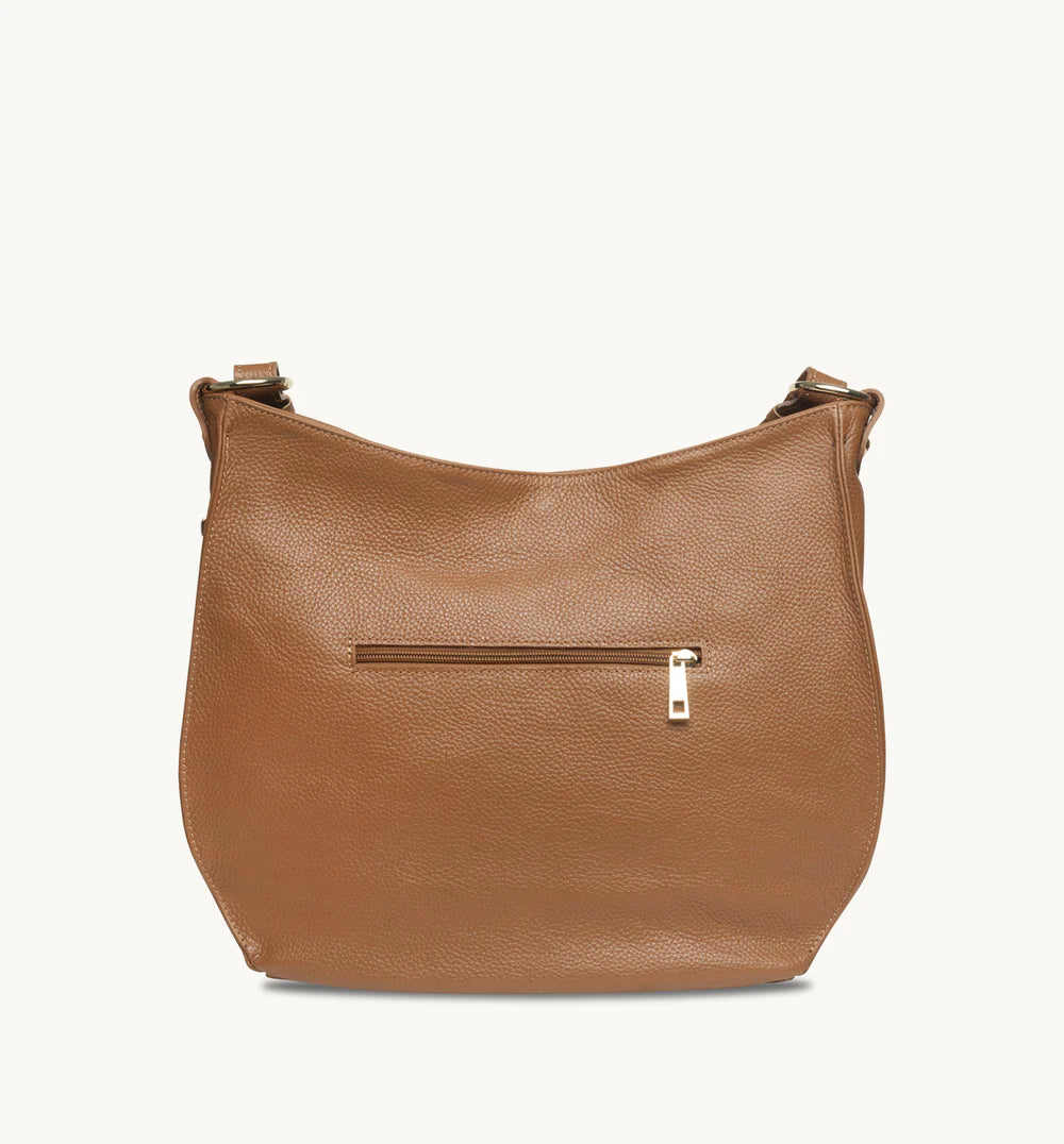 The Harriet tan leather hobo bag featuring a timeless, slouchy design with elegant detailing and everyday functionality-7