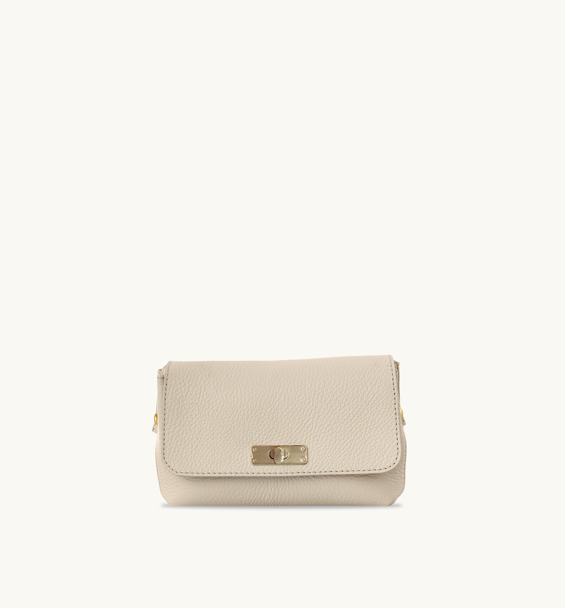 The Maisie stone leather bag with a timeless silhouette, elegant stone-colored finish, and functional design for everyday use-10