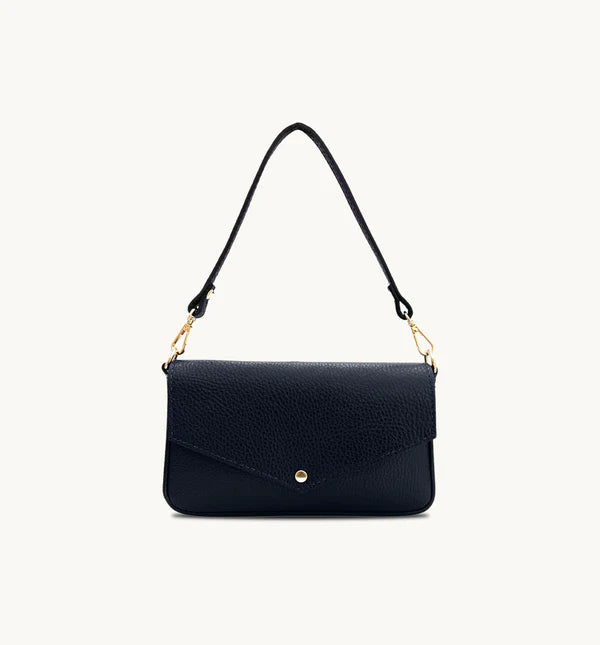 The Munro black leather shoulder bag featuring a sleek, sophisticated design with versatile compartments for everyday use-9